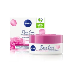 Crema facial hidratante en gel NIVEA Rose Care para todo tipo de piel x 50 ml.