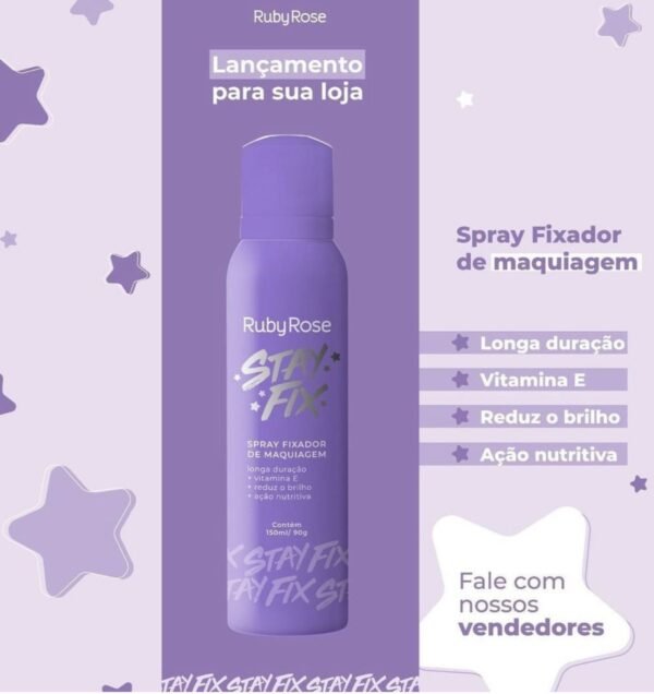 Fijador de maquillaje de larga duración Ruby Rose Spray Stay Fix - Imagen 2