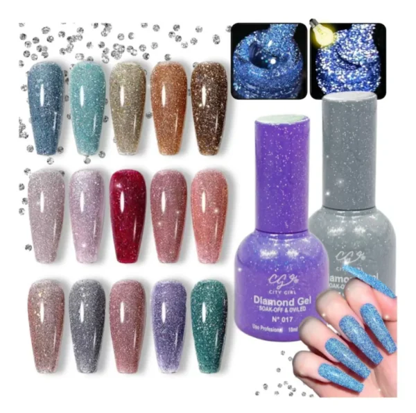 ESMALTES SEMIPERMANENTES diamond gel  CITY GIRL x 10ml