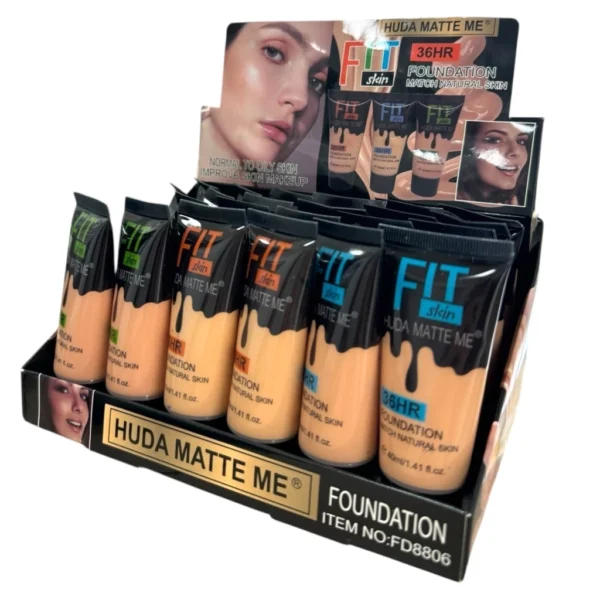 base foundation fit skin huda matte me