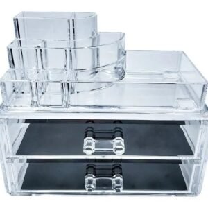 Organizador De Acrílico Para Cosméticos Maquillaje 2 Cajones