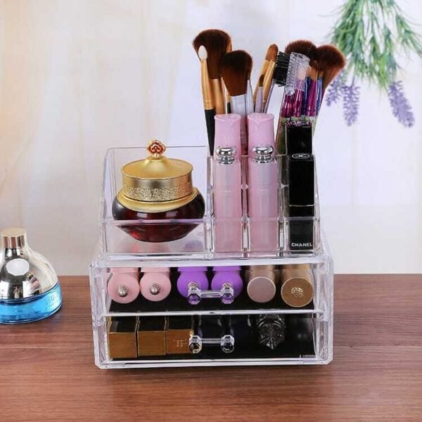 Organizador De Acrílico Para Cosméticos Maquillaje 2 Cajones - Imagen 4