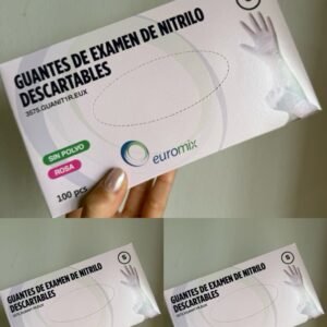 GUANTE DE NITRILO EN ROSA CAJA X 100 PCS TALLE S,L;M